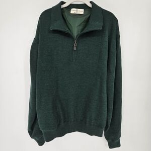 Fairway & greene quarter zip wool long sleeve sweater golf 1922 medium